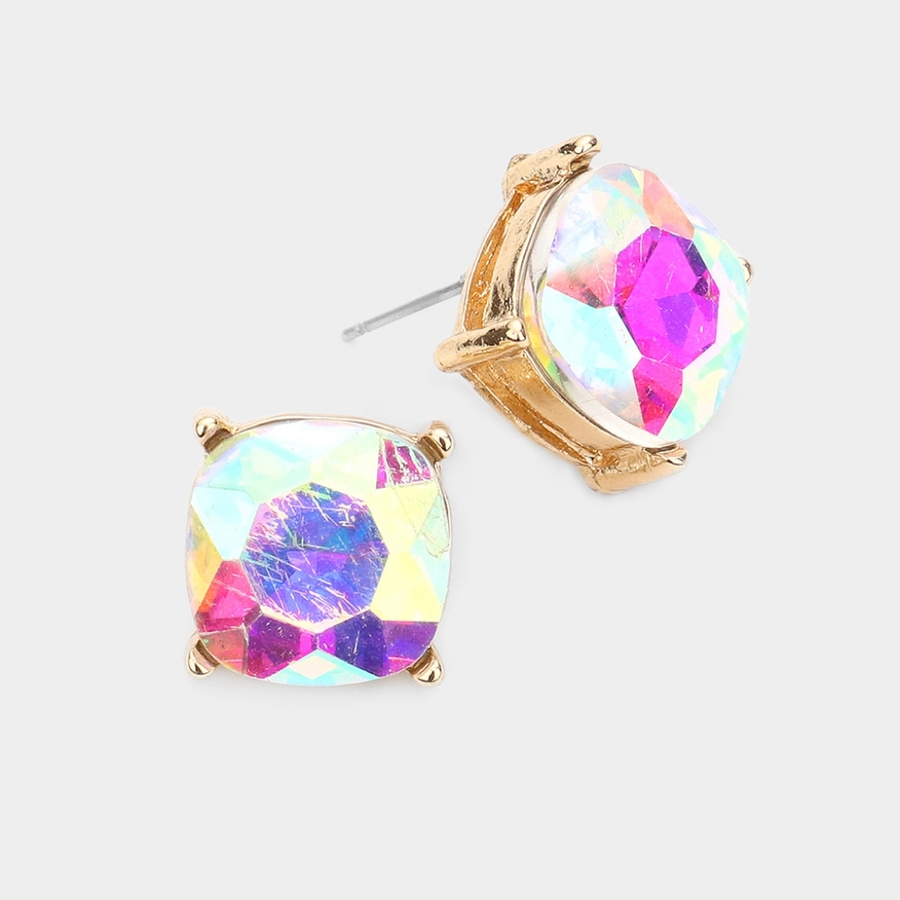 Abalone Gold Square Stud Fashion Jewelry Earrings Fashion Statement Accessories